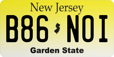 NJ license plate B86NOI