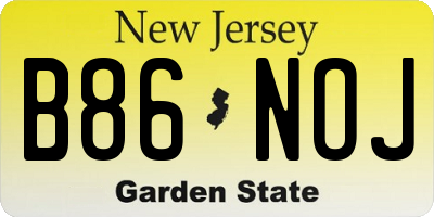 NJ license plate B86NOJ