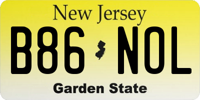 NJ license plate B86NOL