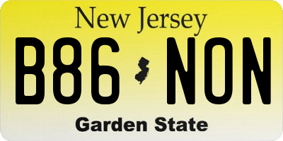 NJ license plate B86NON