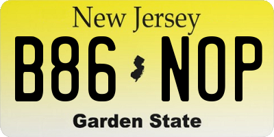 NJ license plate B86NOP