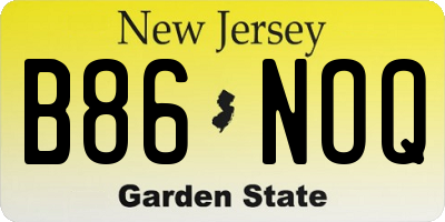 NJ license plate B86NOQ