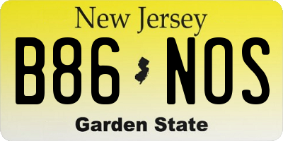 NJ license plate B86NOS