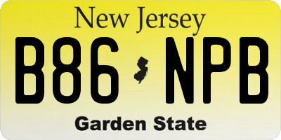 NJ license plate B86NPB