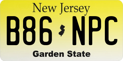 NJ license plate B86NPC