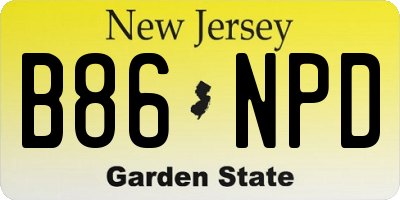 NJ license plate B86NPD