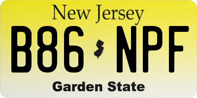 NJ license plate B86NPF