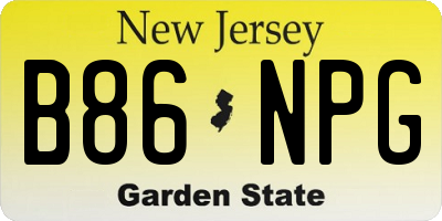 NJ license plate B86NPG