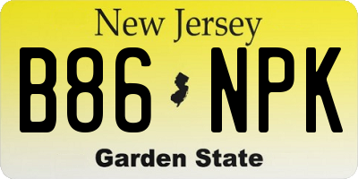 NJ license plate B86NPK