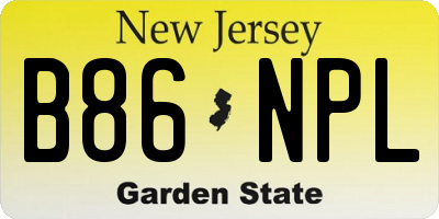 NJ license plate B86NPL