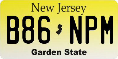 NJ license plate B86NPM