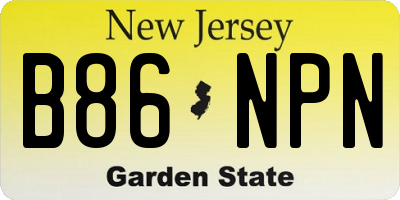 NJ license plate B86NPN