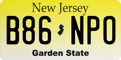 NJ license plate B86NPO