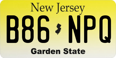 NJ license plate B86NPQ