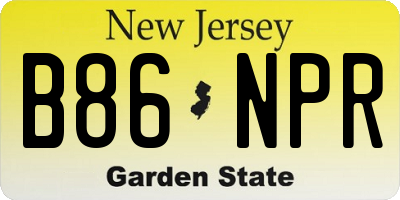 NJ license plate B86NPR
