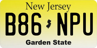 NJ license plate B86NPU