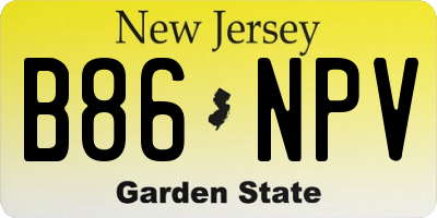 NJ license plate B86NPV