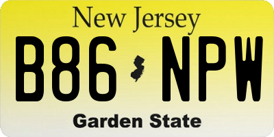 NJ license plate B86NPW
