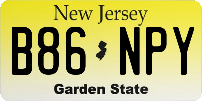 NJ license plate B86NPY