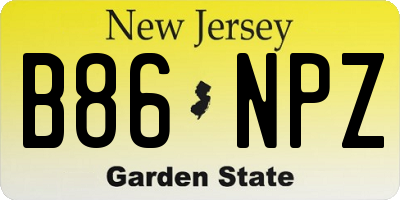 NJ license plate B86NPZ