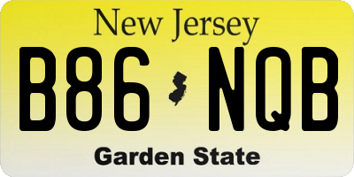 NJ license plate B86NQB