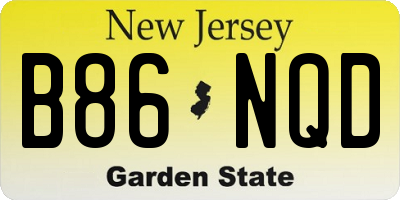 NJ license plate B86NQD