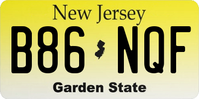 NJ license plate B86NQF