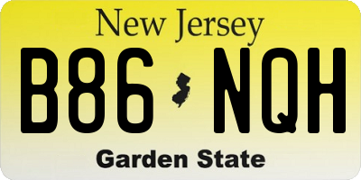 NJ license plate B86NQH