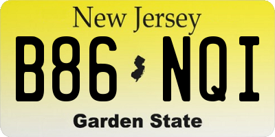 NJ license plate B86NQI