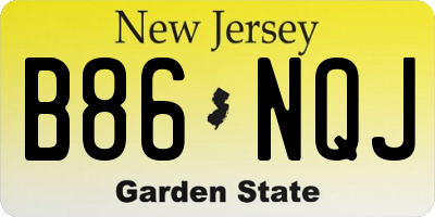 NJ license plate B86NQJ