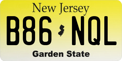 NJ license plate B86NQL