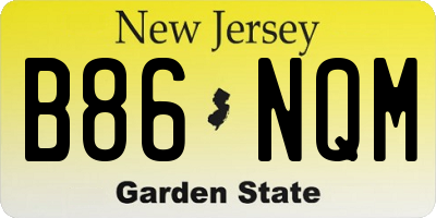 NJ license plate B86NQM