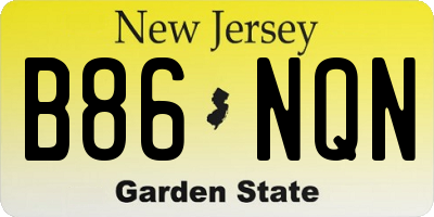NJ license plate B86NQN