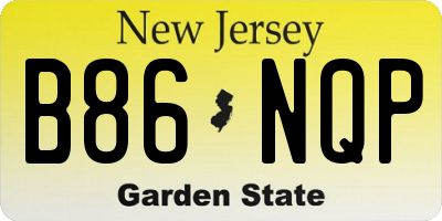 NJ license plate B86NQP