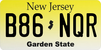 NJ license plate B86NQR