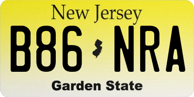 NJ license plate B86NRA