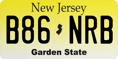 NJ license plate B86NRB
