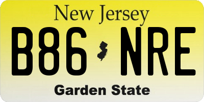 NJ license plate B86NRE