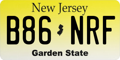 NJ license plate B86NRF