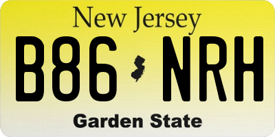 NJ license plate B86NRH