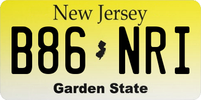 NJ license plate B86NRI