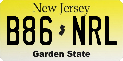 NJ license plate B86NRL