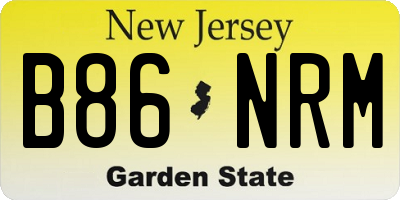 NJ license plate B86NRM