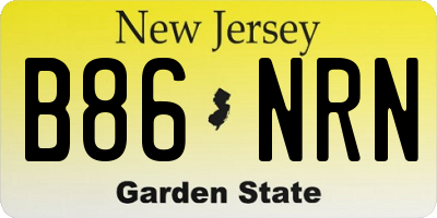 NJ license plate B86NRN