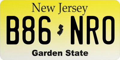 NJ license plate B86NRO