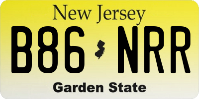 NJ license plate B86NRR