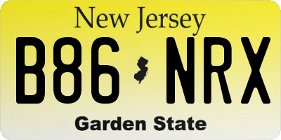 NJ license plate B86NRX