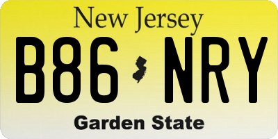 NJ license plate B86NRY