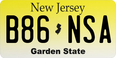 NJ license plate B86NSA