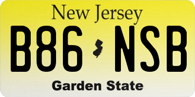 NJ license plate B86NSB